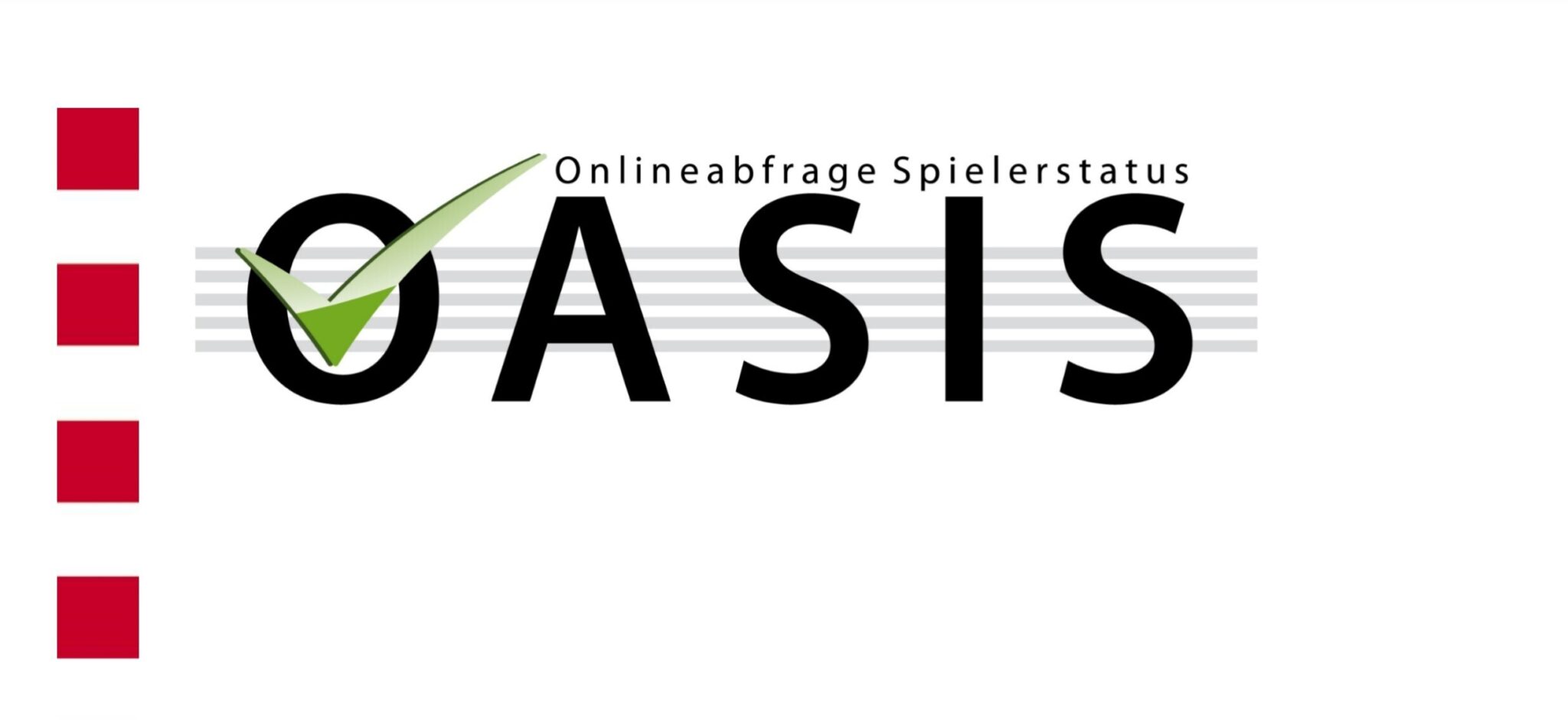 OASIS-Logo mit Häkchen und Text "Onlineabfrage Spielerstatus"